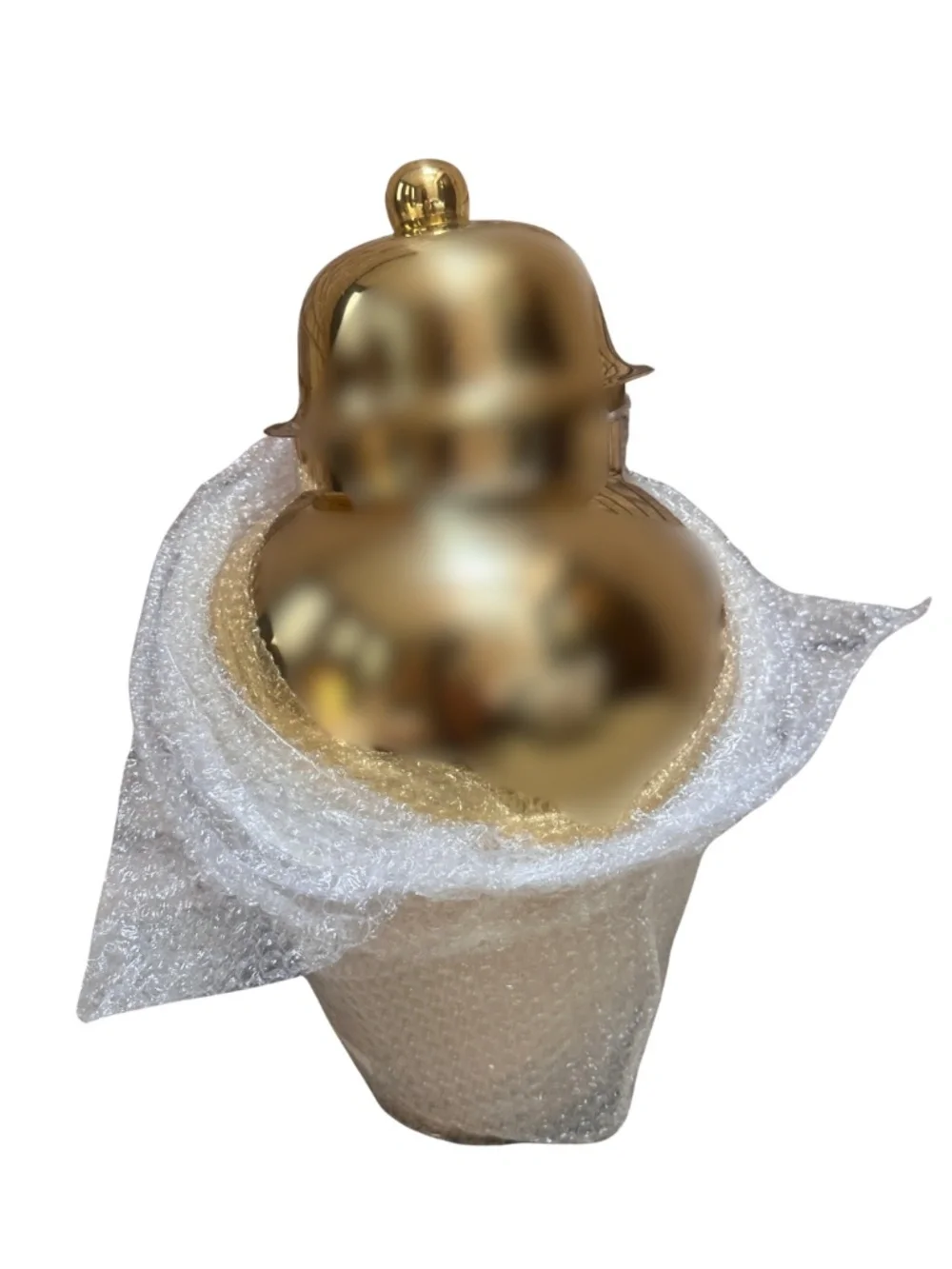 NEW Polished Gold Lidded Ginger Jar Pot Belly Vase